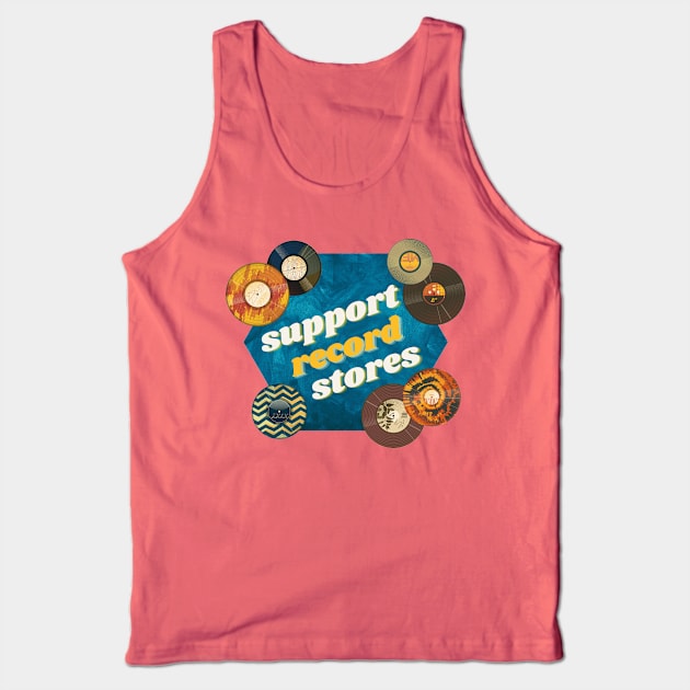 Support record stores, vintage vinyl Tank Top by F-for-Fab